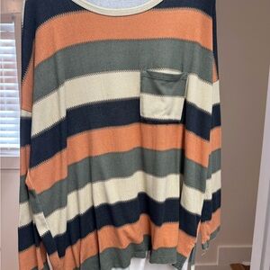 Entro women’s sweater - Orange, Green, Cream